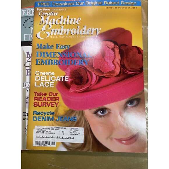 5 Bulk Creative Machine Embroidery Magazine Lot Of 5 Inspirations & Techniques - Picture 4 of 6